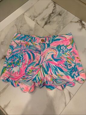 Lilly Pulitzer Pink & Teal Tropical Print Shorts